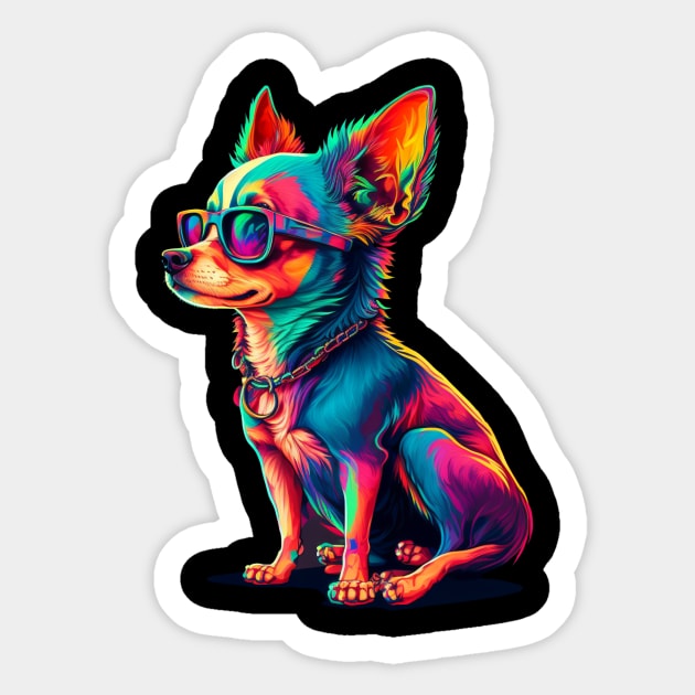 chihuahua Sticker by retrocolorz